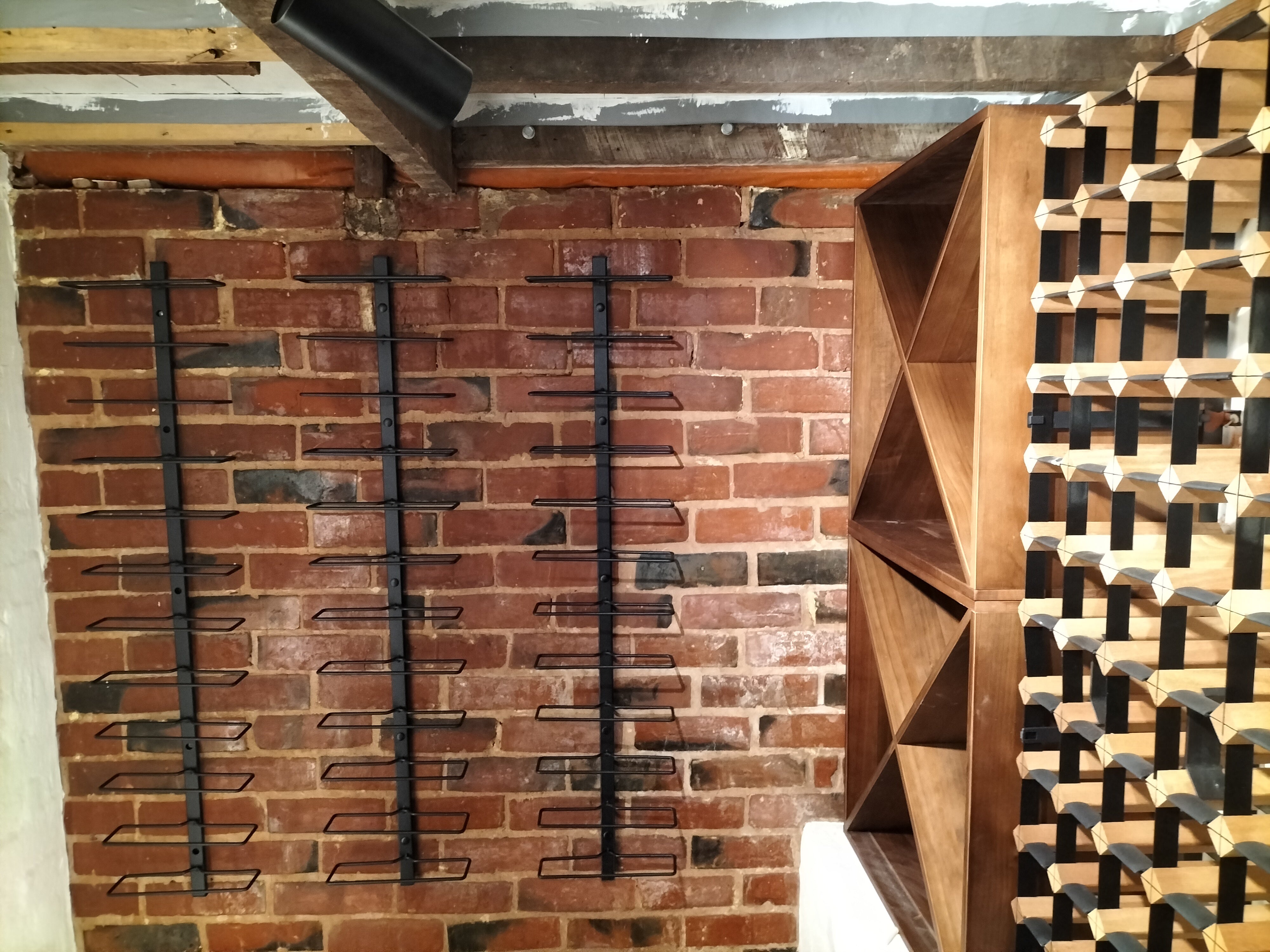 Wall Mounted 9 bottle Label View Trent wine rack wall rack - Wine Rack Shop