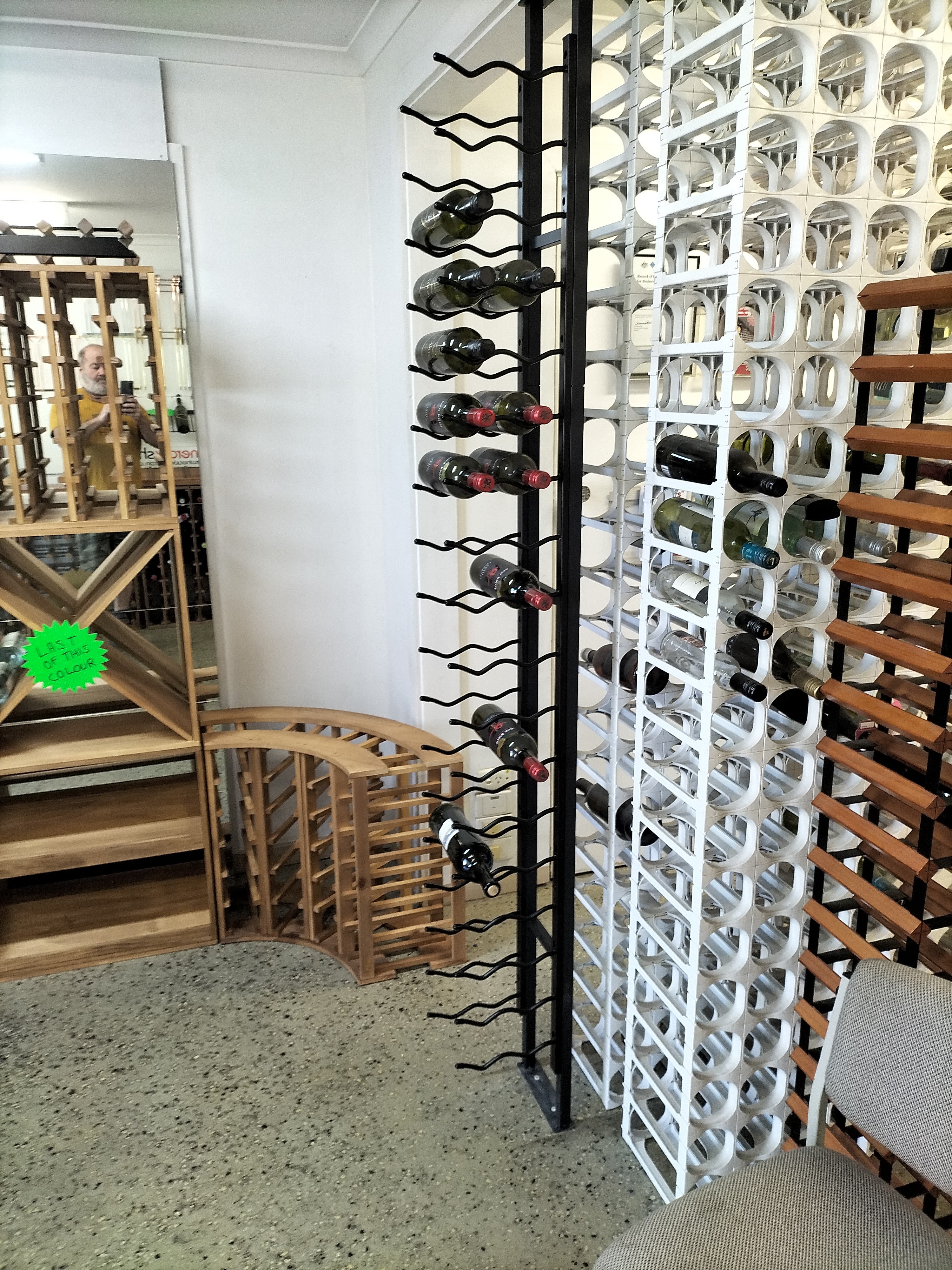 Floor-To-Ceiling Mounted Wine Rack | 2-Sided Label View - Wine Rack Shop