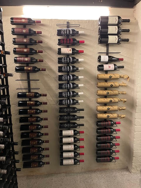 Wall Mounted 9 bottle Label View Trent wine rack wall rack - Wine Rack Shop