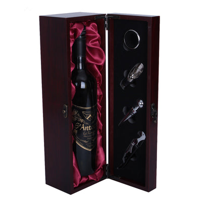 Wine Gift Box - Single “Rosewood” With Accessories