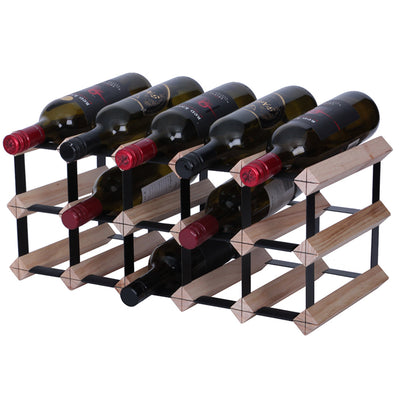 12/15 Bottle Timber Wine Rack - 2 x 5 Pockets