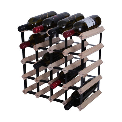 20 Bottle Timber Wine Rack - 4 x 4 Pockets