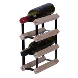 4/6 Bottle Timber Wine Rack - 1 x 3 Pockets
