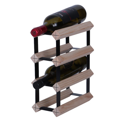 4/6 Bottle Timber Wine Rack - 1 x 3 Pockets