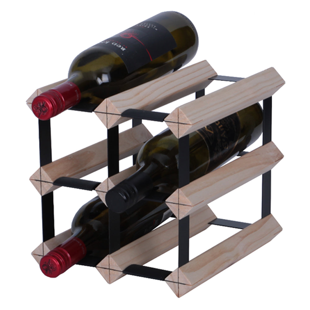 4/6 Bottle Timber Wine Rack - 1 x 3 Pockets borders - Wine Rack Shop