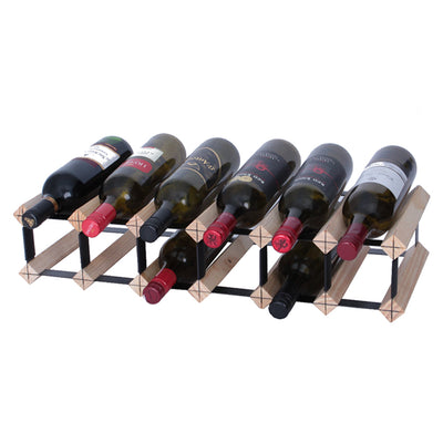 7/12 Bottle Timber Wine Rack - 1 x 6 Pockets